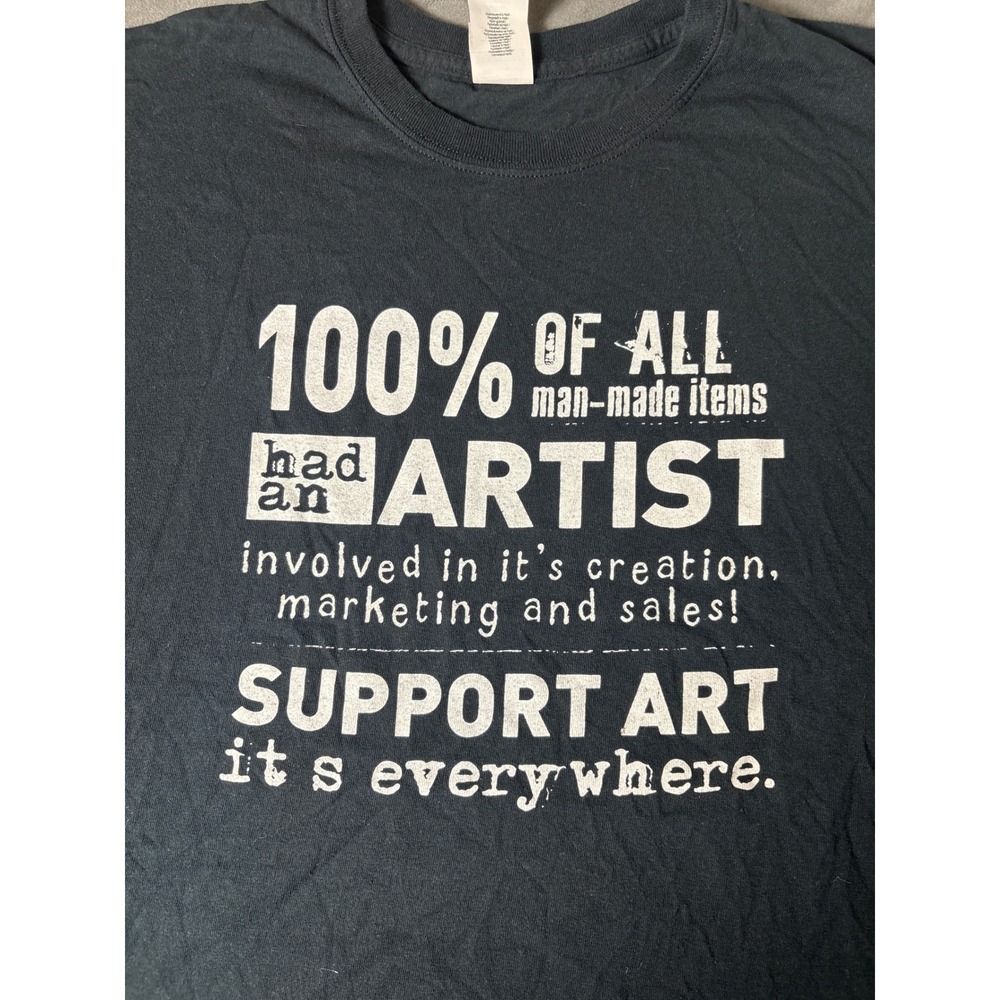 Support Art Graphic Tee Black XL Short Sleeve T-Shirt